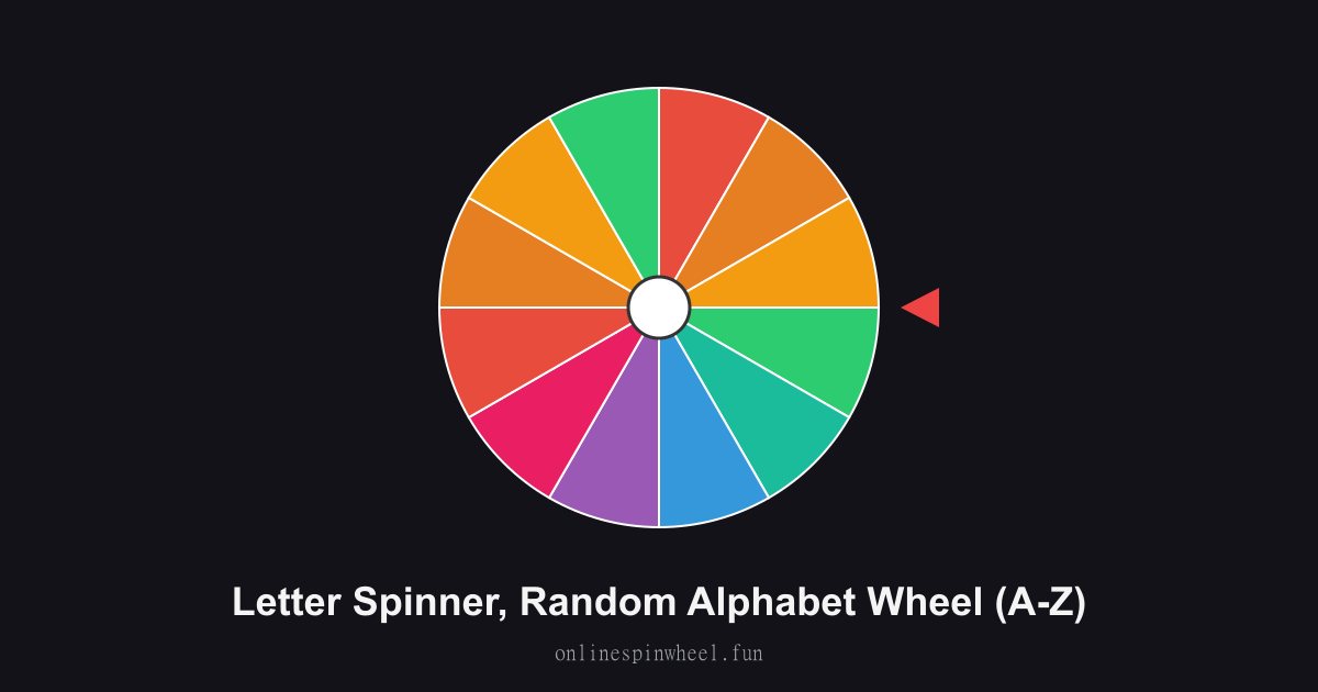 Letter Spinner, Random Alphabet Wheel (A-Z) preview screenshot